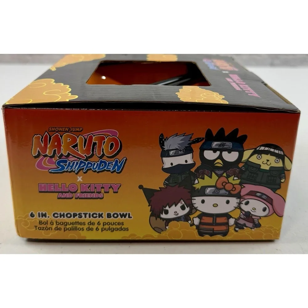 Hello Kitty And Friends X Naruto Shippuden 20oz ceramic Ramen Bowl w/Chopsticks